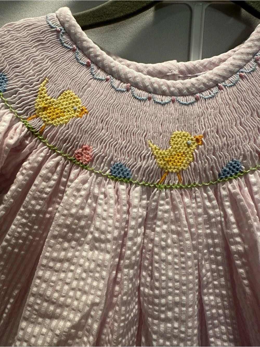 Pink Smocked Set with Yellow Duck Embroidery & Matching Shorts & Bow